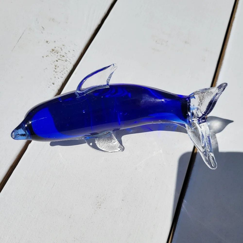 Art Glass Dolphin ~ Arcing Dolphin ~ Decor ~ Paperweight